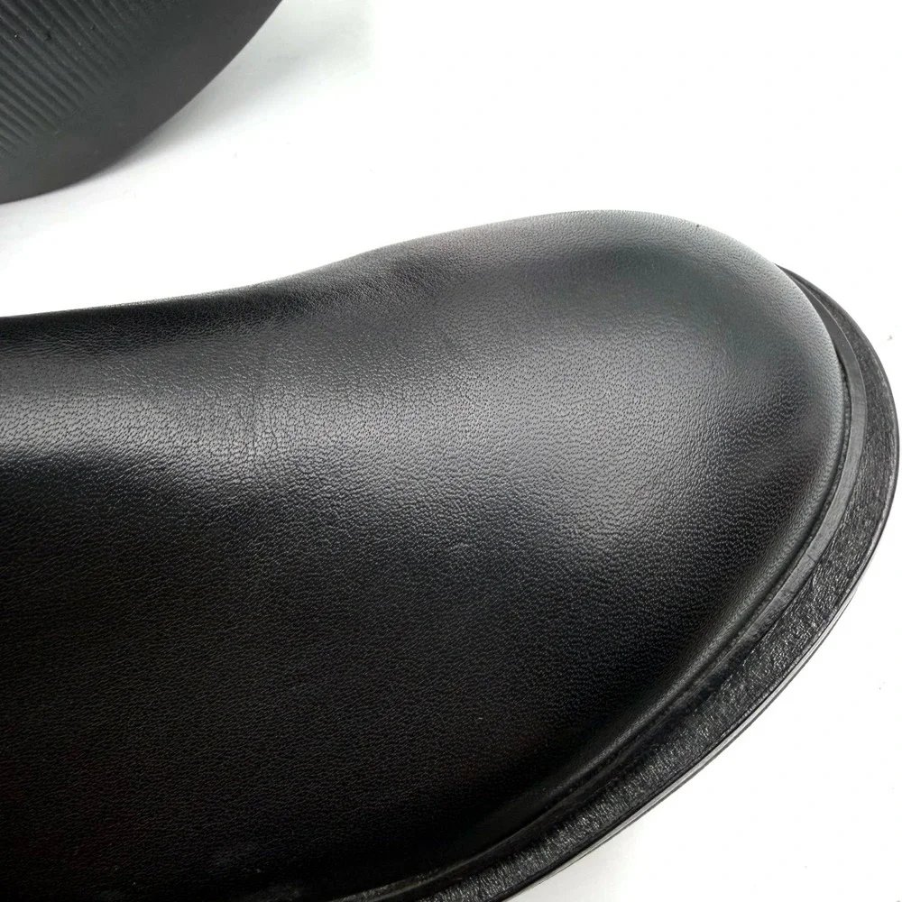 AllSaints Mindy Boot Black Leather Over The Knee Lug Sole Platform Tall Sz‎ 6